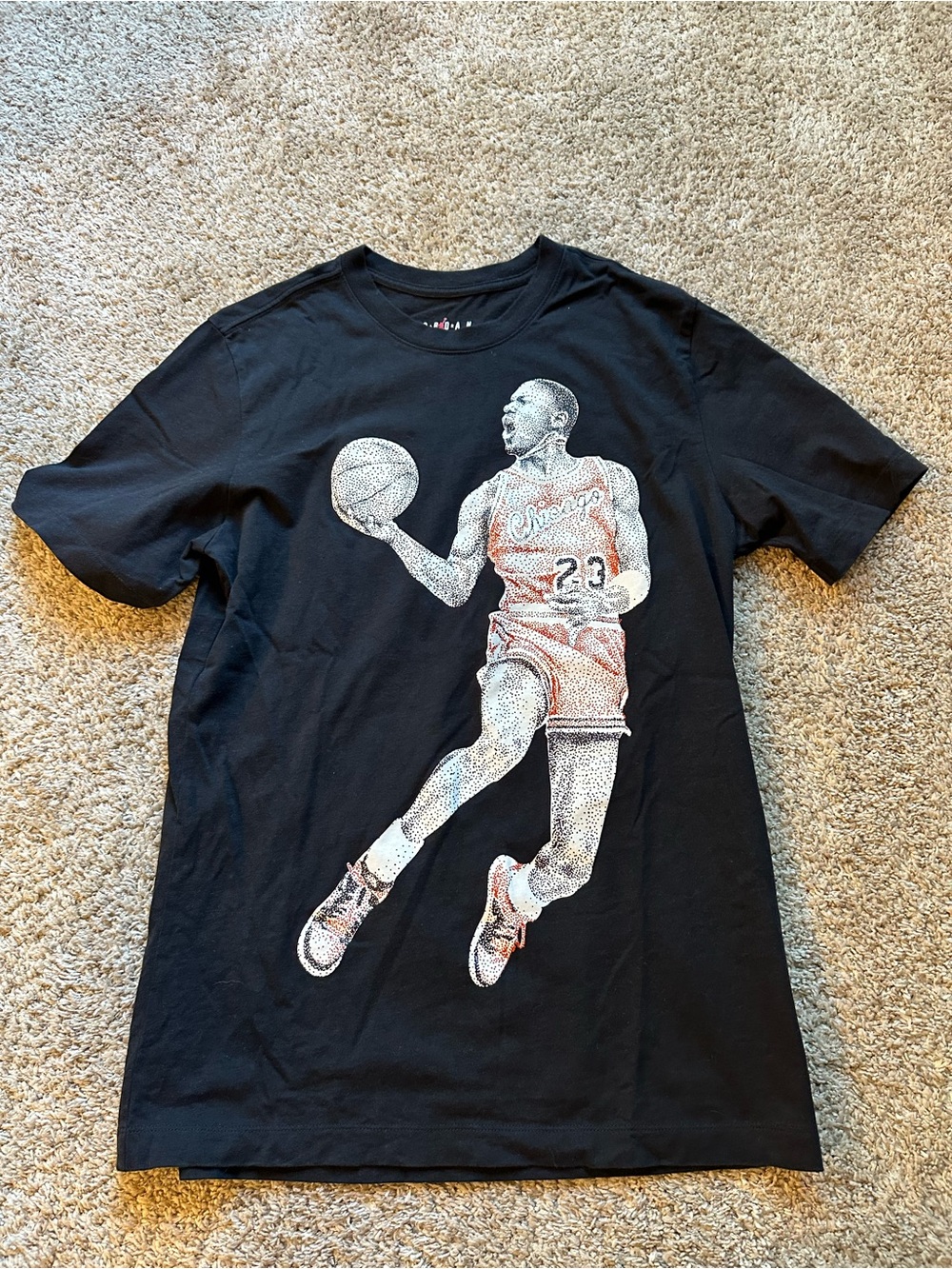 Jordan Black Tee with Vintage Michael Jordan Player Graphic Size Medium